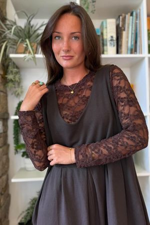 Lace Body Skim Top Chocolate